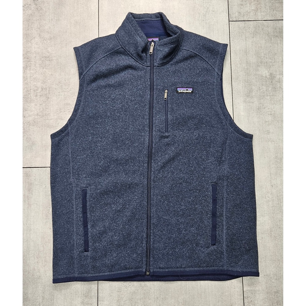 Patagonia Better Sweater Vest Mens XL Navy Blue Full Zip Fleece 25881 FA18